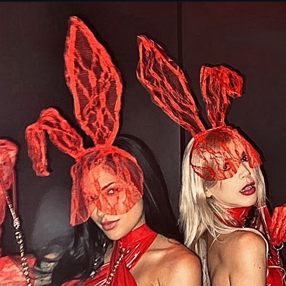 Red Lace Bunny ears